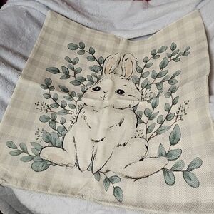 Bunny Rabbit Spring Canvas Pillow Cover